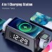 4-in-1 Wireless Charging Station with LED Digital Alarm Clock for iPhone, Airpods, Apple Watch	